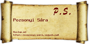 Pozsonyi Sára névjegykártya